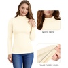 image:imageMANGOPOP Womens Mock Turtleneck Shirt Long Sleeve Thermal Polar Fleece Lined Basic Tops Going Out 2025 Trendy WearA2 Creamy White