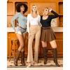 image:imageMANGOPOP Womens Scoop Neck Short Sleeve Long Sleeve Slim Fit T Shirt Tunic Tops TeeLong Sleeve Elephant Grey