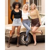 image:imageMANGOPOP Womens Scoop Neck Short Sleeve Long Sleeve Slim Fit T Shirt Tunic Tops TeeLong Sleeve Nude