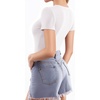 image:imageMANGOPOP Womens Square Neck Top Double Lined Short Sleeve Long Sleeve T Shirt Fitted Seamless TeeB1 Short Sleeve White