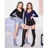 image:imageMANGOPOP Womens V Neck Long Sleeve Fitted TShirtB04 Long Sleeve Deep Blue