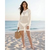 image:imageMANGOPOP Crochet Cover Up Swimsuit Coverup for Women 2026 Summer Bathing Suit Swimwear Mesh Knit Beach Dress Vacation OutfitsBwhite