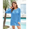 image:imageMANGOPOP Crochet Cover Up Swimsuit Coverup for Women 2026 Summer Bathing Suit Swimwear Mesh Knit Beach Dress Vacation OutfitsRoyal Blue