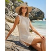image:imageMANGOPOP Swimsuit Coverup for Women Crochet Cover Up 2026 Summer Bathing Suit Coverups Mesh Knit Beach Dress Vacation OutfitsAcream White