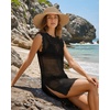 image:imageMANGOPOP Swimsuit Coverup for Women Crochet Cover Up 2026 Summer Bathing Suit Coverups Mesh Knit Beach Dress Vacation OutfitsBlack