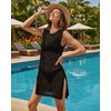 image:imageMANGOPOP Swimsuit Coverup for Women Crochet Cover Up 2026 Summer Bathing Suit Coverups Mesh Knit Beach Dress Vacation OutfitsBlack