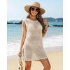 image:imageMANGOPOP Swimsuit Coverup for Women Crochet Cover Up 2026 Summer Bathing Suit Coverups Mesh Knit Beach Dress Vacation OutfitsBwhite