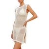 image:imageMANGOPOP Swimsuit Coverup for Women Crochet Cover Up 2026 Summer Bathing Suit Coverups Mesh Knit Beach Dress Vacation OutfitsBwhite