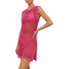 image:imageMANGOPOP Swimsuit Coverup for Women Crochet Cover Up 2026 Summer Bathing Suit Coverups Mesh Knit Beach Dress Vacation OutfitsRose Pink