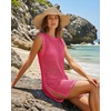 image:imageMANGOPOP Swimsuit Coverup for Women Crochet Cover Up 2026 Summer Bathing Suit Coverups Mesh Knit Beach Dress Vacation OutfitsRose Pink