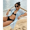 image:imageMANGOPOP Women Swimsuit Coverup Button Down Shirt Side Split Bathing Suit Cover Up Beach Cover Ups Vacation OutfitsBlue