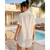 image:imageMANGOPOP Women Swimsuit Coverup Button Down Shirt Side Split Bathing Suit Cover Up Beach Cover Ups Vacation OutfitsWhite