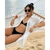image:imageMANGOPOP Women Swimsuit Coverup Button Down Shirt Side Split Bathing Suit Cover Up Beach Cover Ups Vacation OutfitsWhite