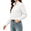 image:imageMANGOPOP Button Down Shirts for Women Long Sleeve Ruffle Blouses Business Casual Tops 2026 Trendy OutfitAwhite