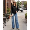image:imageMANGOPOP Button Down Shirts for Women Long Sleeve Ruffle Blouses Business Casual Tops 2026 Trendy OutfitBblack