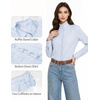 image:imageMANGOPOP Button Down Shirts for Women Long Sleeve Ruffle Blouses Business Casual Tops 2026 Trendy OutfitBlue