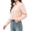 image:imageMANGOPOP Button Down Shirts for Women Long Sleeve Ruffle Blouses Business Casual Tops 2026 Trendy OutfitPink