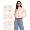 image:imageMANGOPOP Button Down Shirts for Women Long Sleeve Ruffle Blouses Business Casual Tops 2026 Trendy OutfitPink