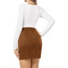 image:imageMANGOPOP Mini Faux Suede Skirt for Women High Waist SkirtsBrown011