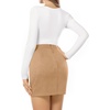 image:imageMANGOPOP Mini Faux Suede Skirt for Women High Waist SkirtsKhaki