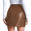 image:imageMANGOPOP Women Basic High Waisted Mini Short Pencil Bodycon Faux Leather SkirtBrownmgs015
