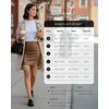 image:imageMANGOPOP Women Faux Leather Skirt High Waist Bodycon Pencil Mini Leather Skirt with ShortsBbrown