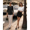 image:imageMANGOPOP Womens 34 Sleeve Puff Tunic Tops Dressy Casual Soft Stretchy Wrinkle Resistant Blouses For Work DailyBlack