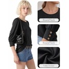 image:imageMANGOPOP Womens 34 Sleeve Puff Tunic Tops Dressy Casual Soft Stretchy Wrinkle Resistant Blouses For Work DailyBlack