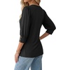 image:imageMANGOPOP Womens 34 Sleeve Puff Tunic Tops Dressy Casual Soft Stretchy Wrinkle Resistant Blouses For Work DailyBlack