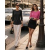 image:imageMANGOPOP Womens 34 Sleeve Puff Tunic Tops Dressy Casual Soft Stretchy Wrinkle Resistant Blouses For Work DailyCoral