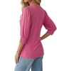 image:imageMANGOPOP Womens 34 Sleeve Puff Tunic Tops Dressy Casual Soft Stretchy Wrinkle Resistant Blouses For Work DailyCoral