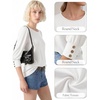 image:imageMANGOPOP Womens 34 Sleeve Puff Tunic Tops Dressy Casual Soft Stretchy Wrinkle Resistant Blouses For Work DailyWhite