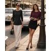 image:imageMANGOPOP Womens 34 Sleeve Puff Tunic Tops Dressy Casual Soft Stretchy Wrinkle Resistant Blouses For Work DailyWine Red
