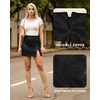 image:imageMANGOPOP Womens High Waist Bodycon Mini Short Faux Leather Skirt with SlitBlack