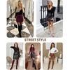 image:imageMANGOPOP Womens High Waist Bodycon Mini Short Faux Leather Skirt with SlitBlack Snakeskin