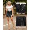 image:imageMANGOPOP Womens High Waist Bodycon Mini Short Faux Leather Skirt with SlitBlack Snakeskin