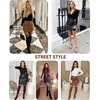 image:imageMANGOPOP Womens High Waist Bodycon Mini Short Faux Leather Skirt with SlitBrown Snakeskin