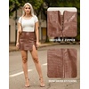 image:imageMANGOPOP Womens High Waist Bodycon Mini Short Faux Leather Skirt with SlitBrown Snakeskin