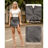 image:imageMANGOPOP Womens High Waist Bodycon Mini Short Faux Leather Skirt with SlitDark Grey