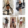 image:imageMANGOPOP Womens High Waist Bodycon Mini Short Faux Leather Skirt with SlitWine Red Snakeskin