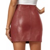 image:imageMANGOPOP Womens High Waist Bodycon Mini Short Faux Leather Skirt with SlitWine Red Snakeskin
