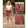 image:imageMANGOPOP Womens High Waist Bodycon Mini Short Faux Leather Skirt with SlitWine Red Snakeskin