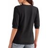 image:imageMANGOPOP Womens Short Sleeve Tunic Tops V Neck Summer Dressy Casual Blouse Loose Fit Soft Stretch Wrinkle Free ShirtBlack