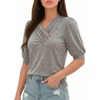 image:imageMANGOPOP Womens Short Sleeve Tunic Tops V Neck Summer Dressy Casual Blouse Loose Fit Soft Stretch Wrinkle Free ShirtLight Grey