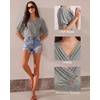 image:imageMANGOPOP Womens Short Sleeve Tunic Tops V Neck Summer Dressy Casual Blouse Loose Fit Soft Stretch Wrinkle Free ShirtLight Grey