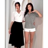 image:imageMANGOPOP Womens Short Sleeve Tunic Tops V Neck Summer Dressy Casual Blouse Loose Fit Soft Stretch Wrinkle Free ShirtLight Grey