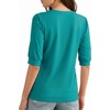 image:imageMANGOPOP Womens Short Sleeve Tunic Tops V Neck Summer Dressy Casual Blouse Loose Fit Soft Stretch Wrinkle Free ShirtTurquoise