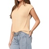 image:imageMANGOPOP Womens V Neck Cap Sleeve Tunic Tops Ribbed Textured Blouses Stretch Wrinkle Free Casual Dressy Shirts for WorkApricot