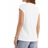 image:imageMANGOPOP Womens V Neck Cap Sleeve Tunic Tops Ribbed Textured Blouses Stretch Wrinkle Free Casual Dressy Shirts for WorkWhite