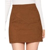 image:imageMANGOPOP Mini Faux Suede Skirt for Women High Waist SkirtsBrown011